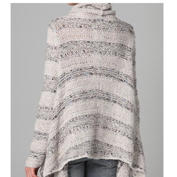 Free People Small Anthropologie Cardigan Sweater Knit Runaway Love Gray Top - Picture 3 of 13